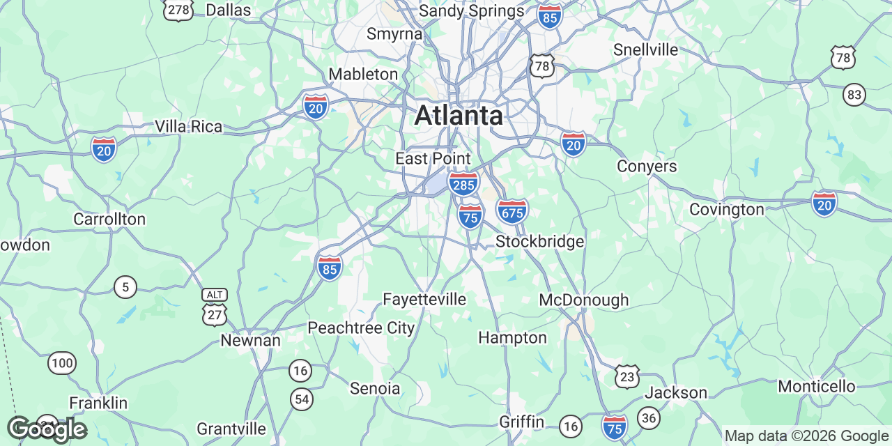 Service area map — metro Atlanta